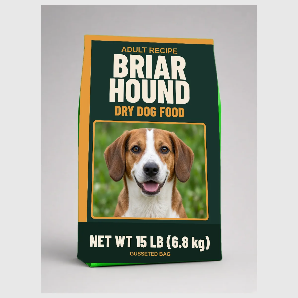 Briar Hound, sample dog food bag