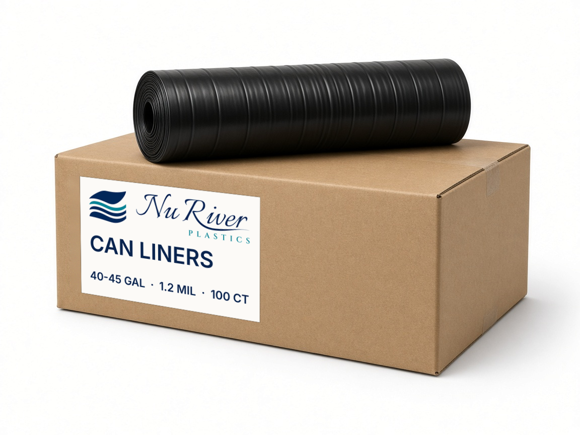 Case of black can liners