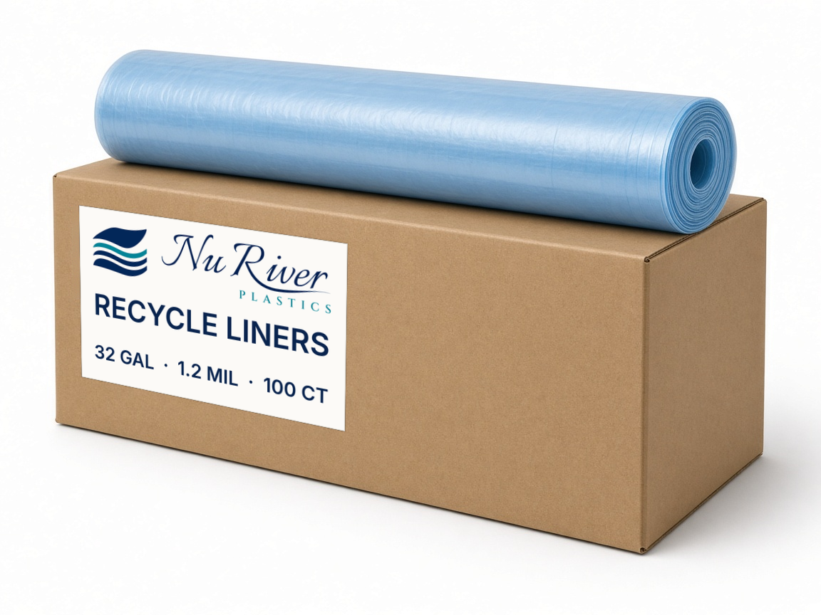 Case of blue recycle liners